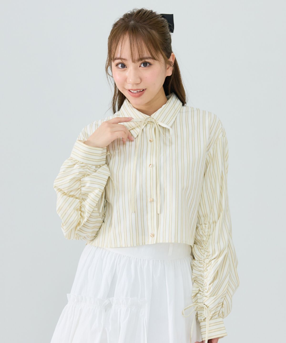 REDYAZEL「ドロストストライプシャツ」|シャツ・ブラウス|