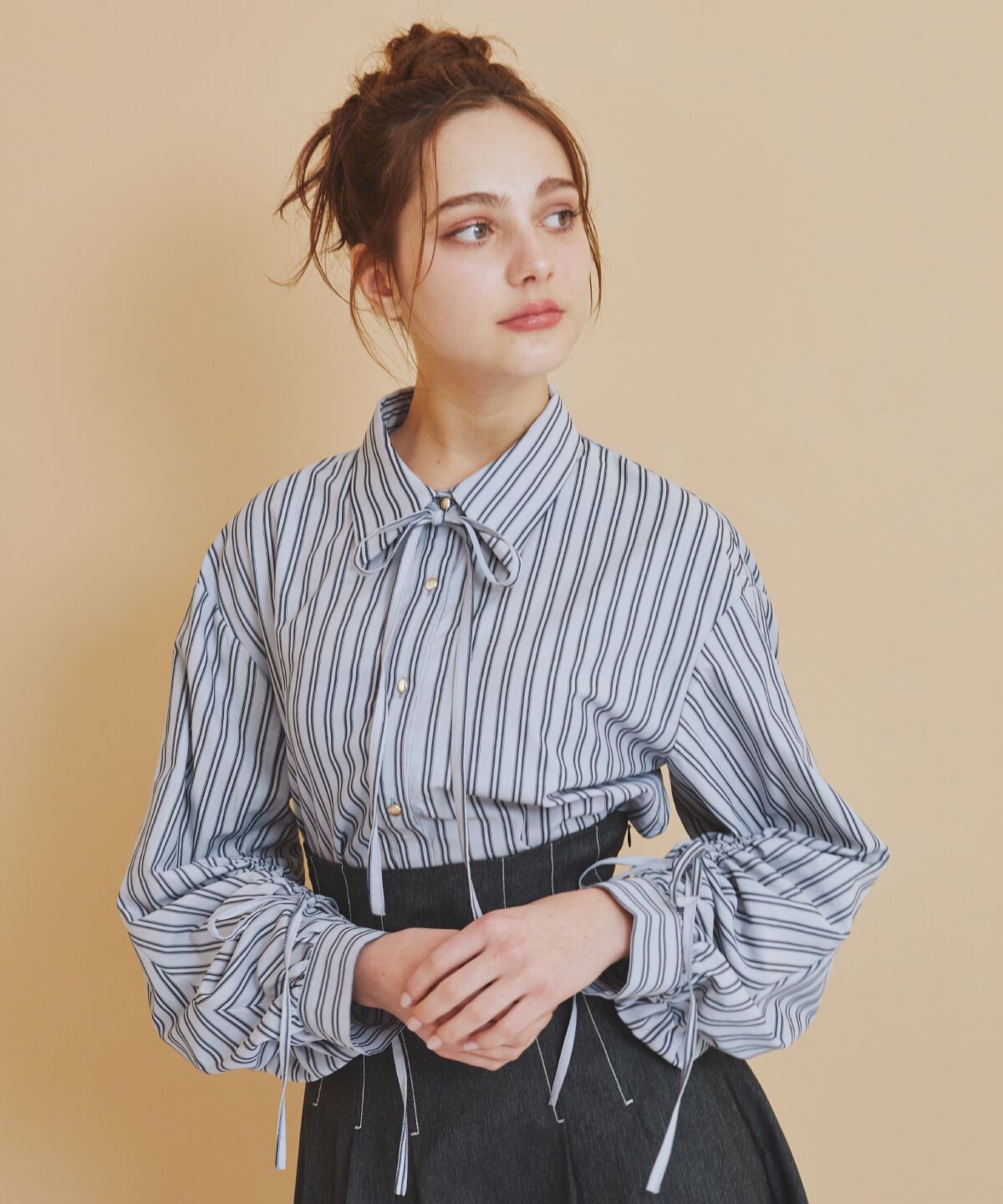 REDYAZEL「ドロストストライプシャツ」|シャツ・ブラウス|