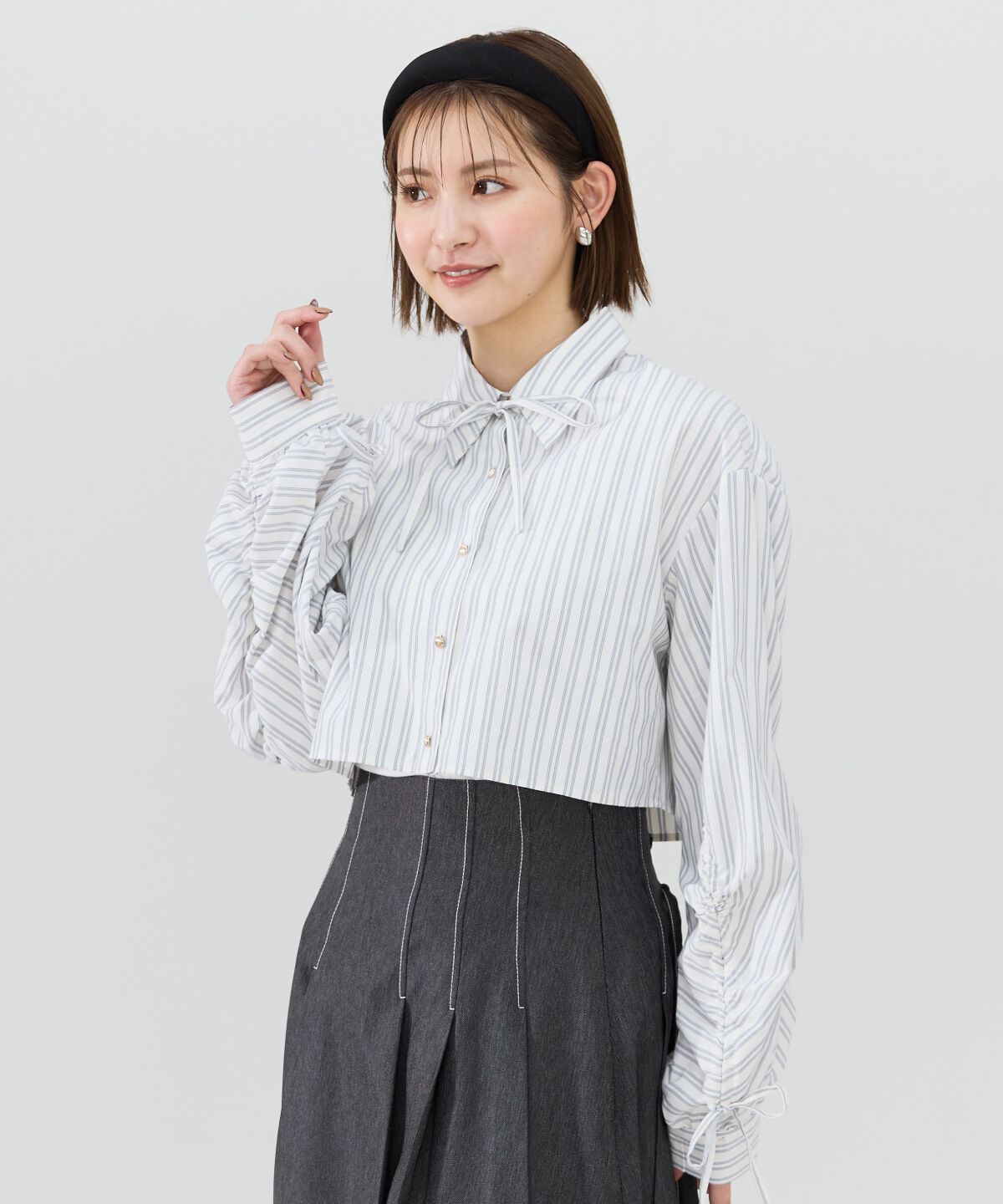REDYAZEL「ドロストストライプシャツ」|シャツ・ブラウス|