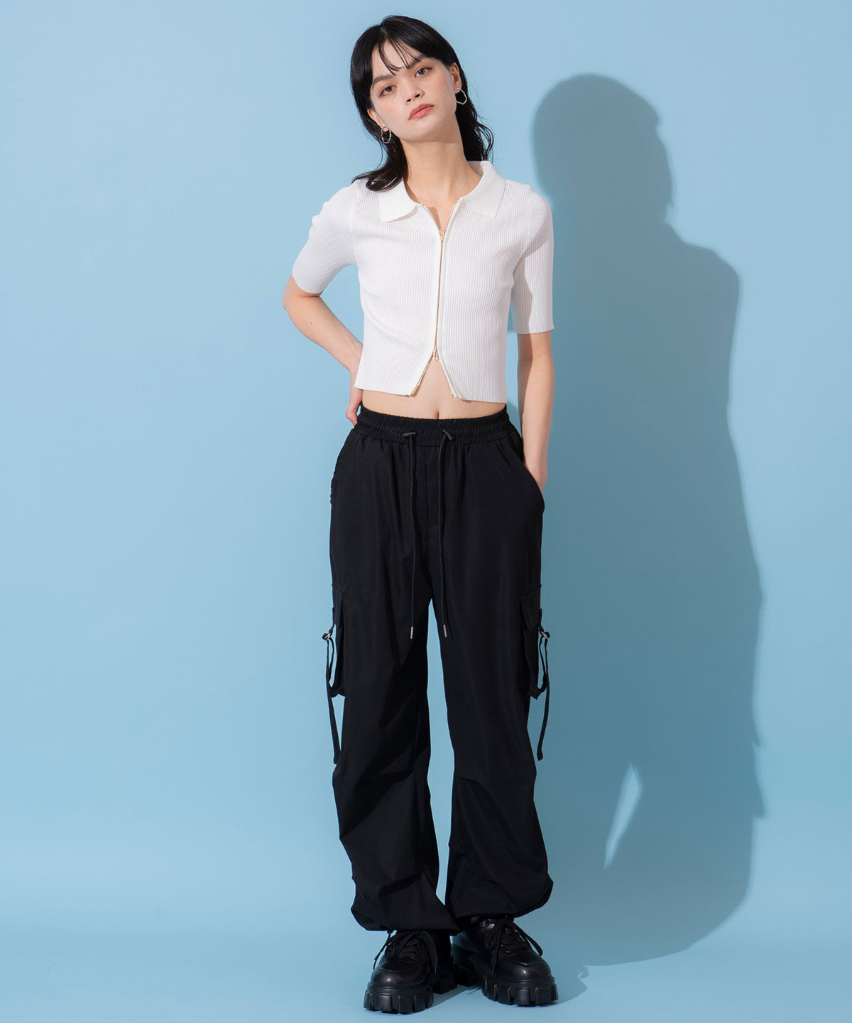 REDYAZEL「ZIPリブニットトップス」|ニット・セーター|