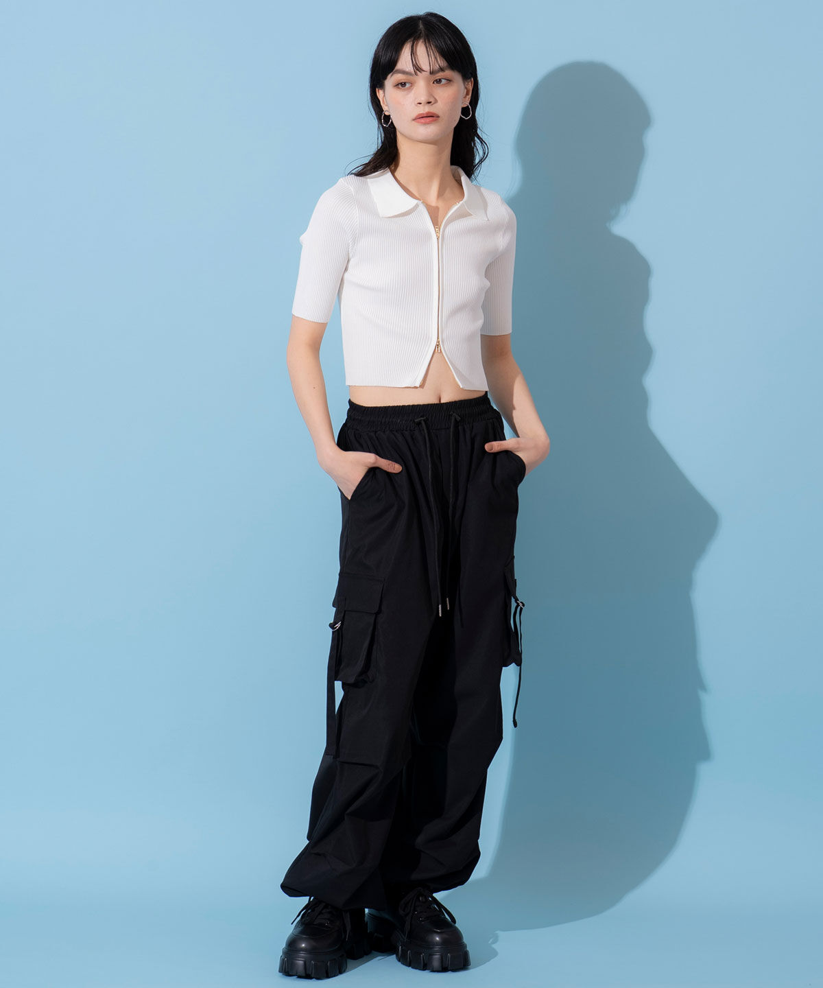 REDYAZEL「ZIPリブニットトップス」|ニット・セーター|