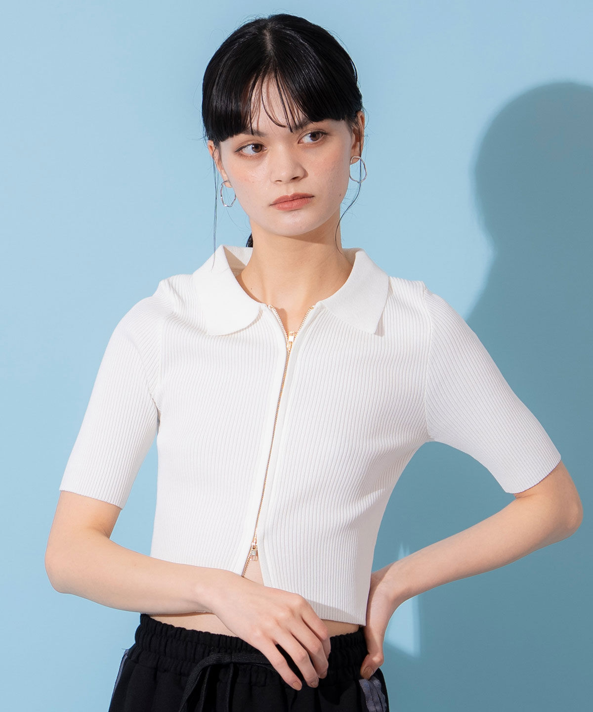 REDYAZEL「ZIPリブニットトップス」|ニット・セーター|
