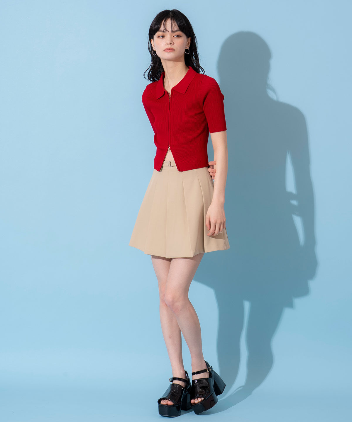 REDYAZEL「ZIPリブニットトップス」|ニット・セーター|