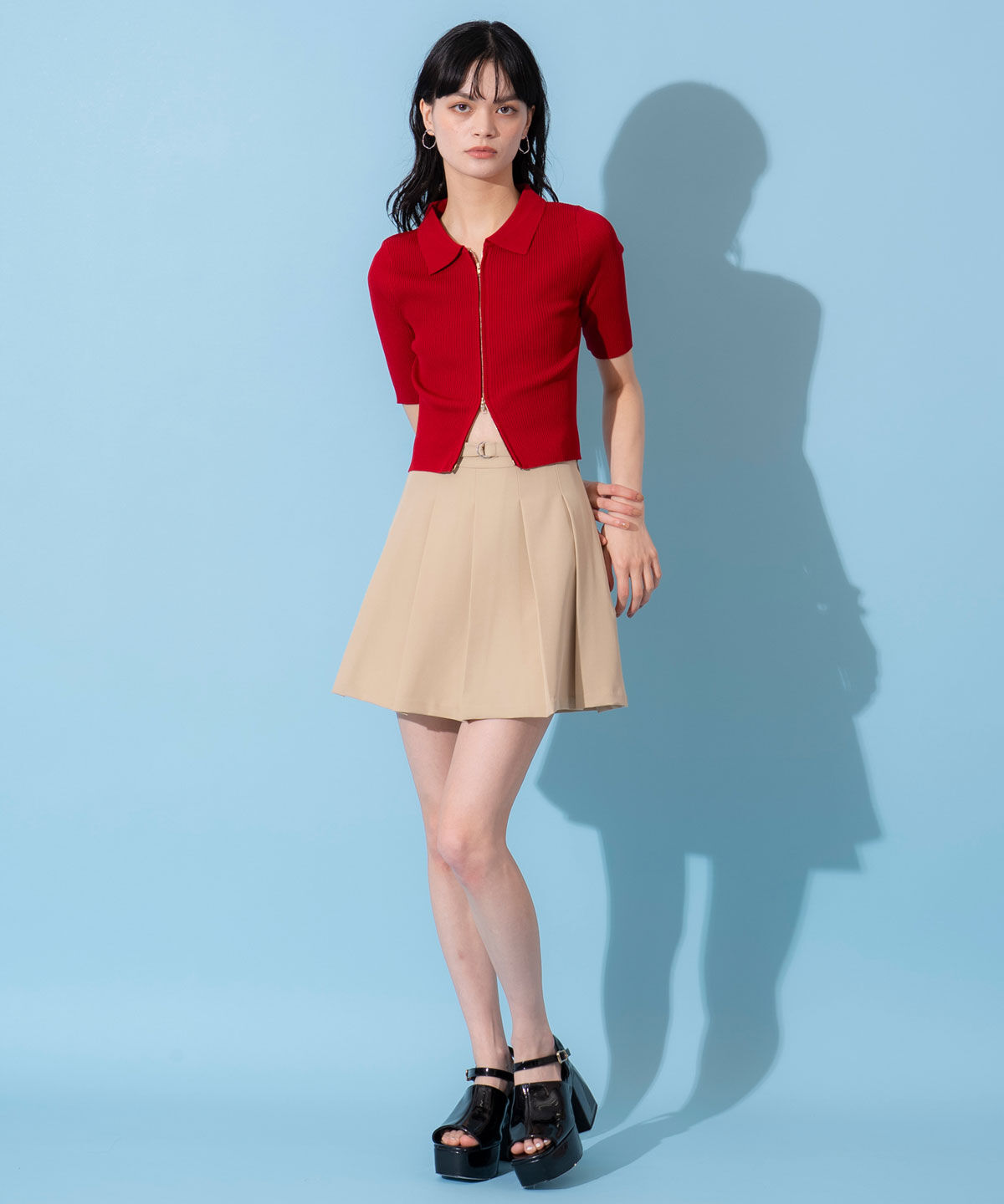 REDYAZEL「ZIPリブニットトップス」|ニット・セーター|