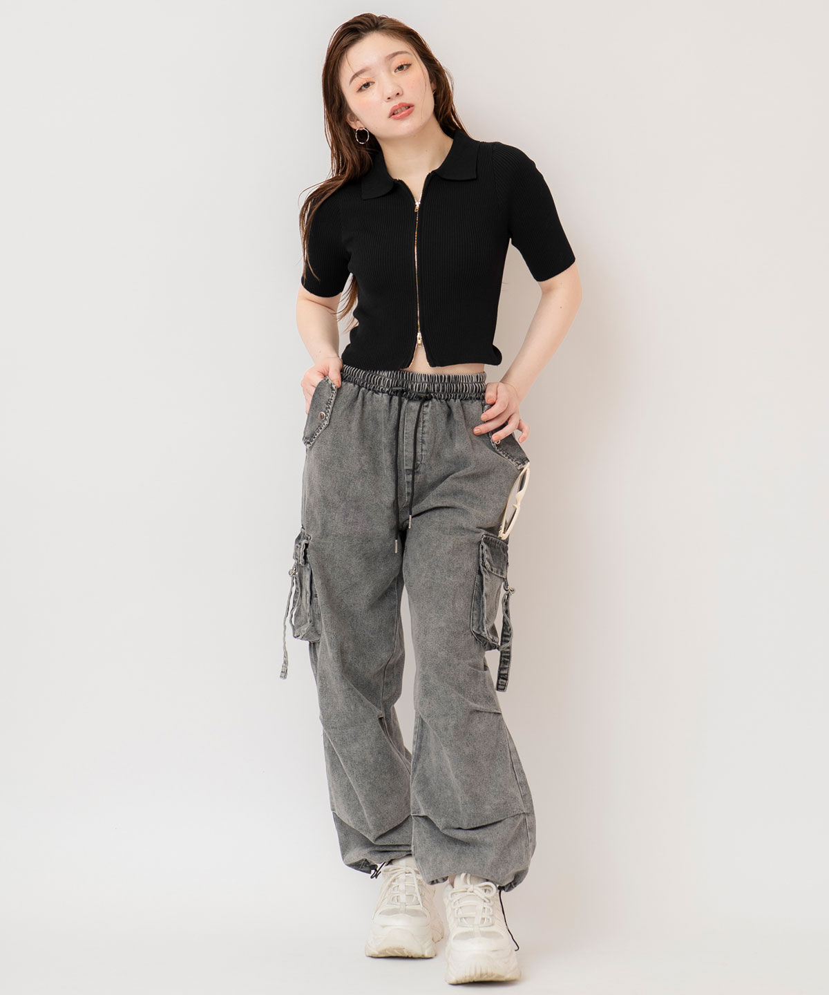 REDYAZEL「ZIPリブニットトップス」|ニット・セーター|