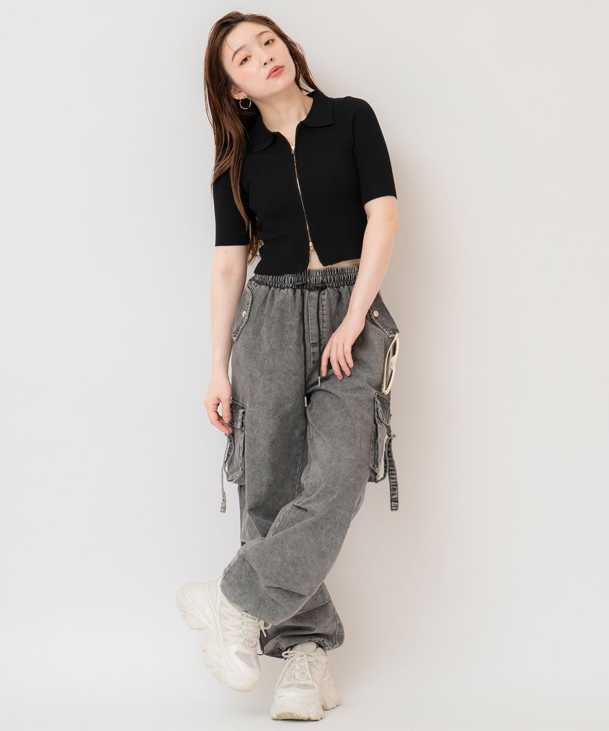 REDYAZEL「ZIPリブニットトップス」|ニット・セーター|