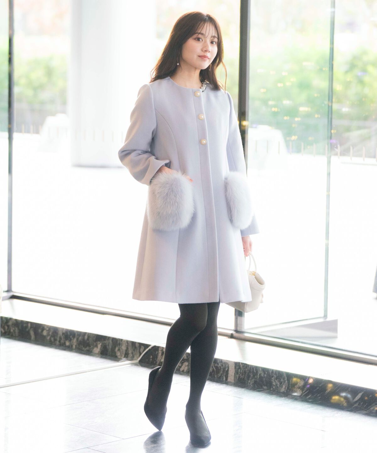 WILLSELECTION「ポケファーノーカラーコート」|ノーカラーコート|