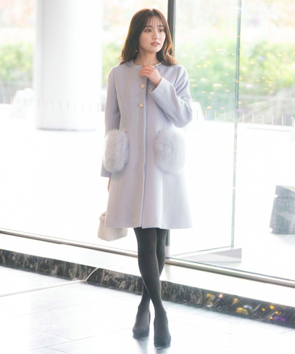 WILLSELECTION「ポケファーノーカラーコート」|ノーカラーコート|