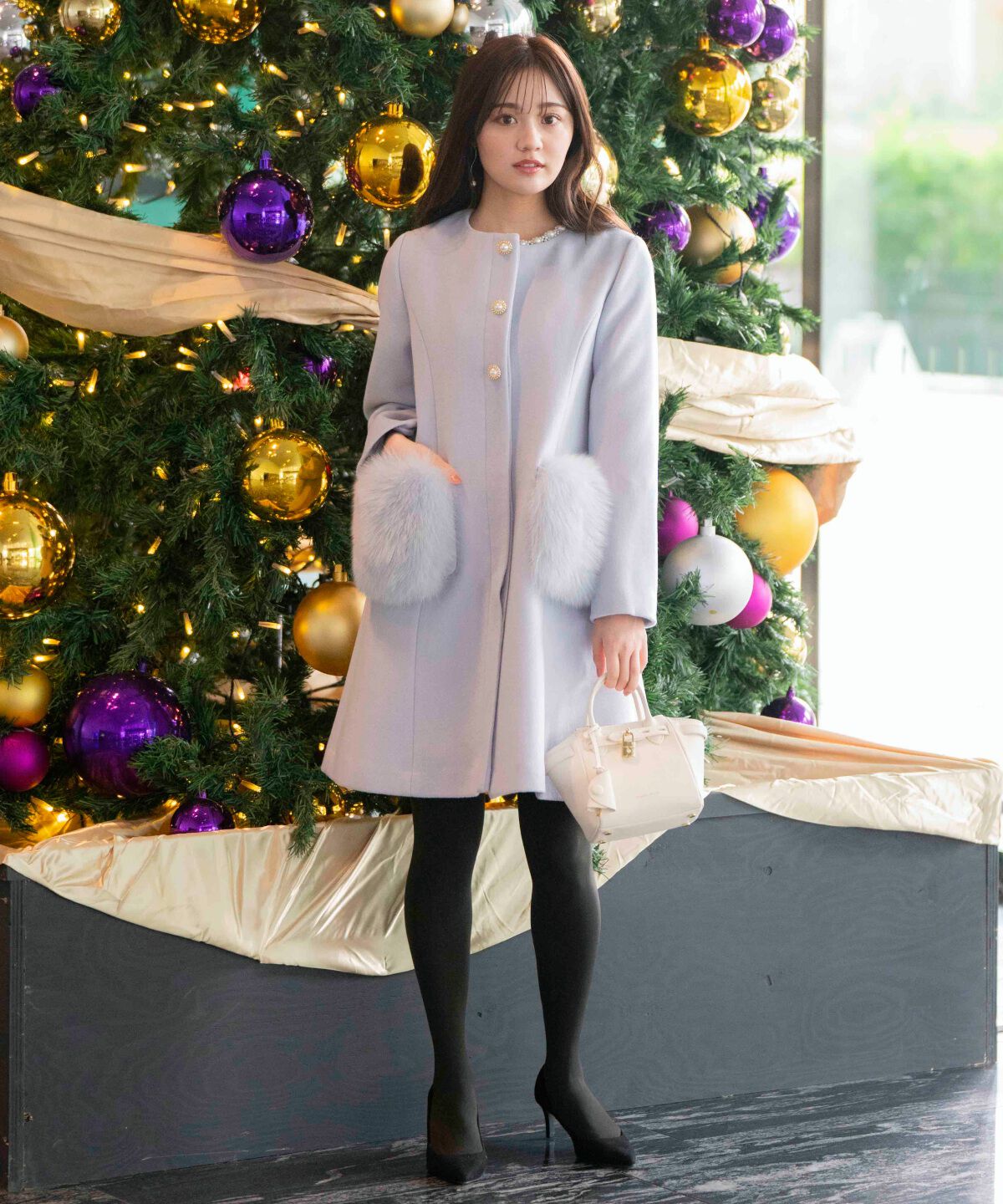 WILLSELECTION「ポケファーノーカラーコート」|ノーカラーコート|