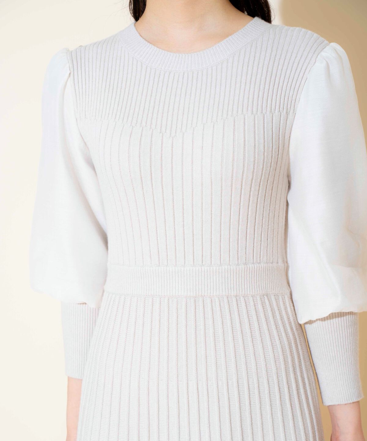 WILLSELECTION「袖オーガンジーニットワンピース」|ワンピース|