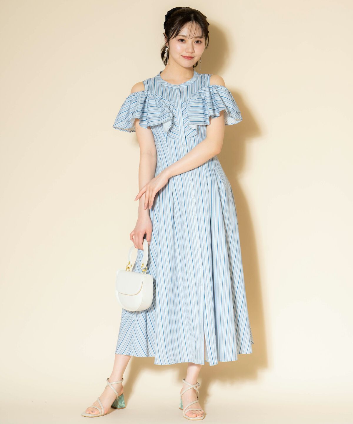 WILLSELECTION「マルチストライプフリルワンピース」|ワンピース|