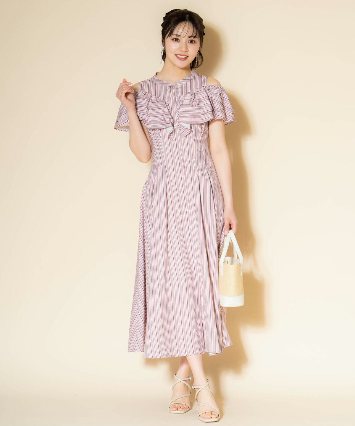 WILLSELECTION「マルチストライプフリルワンピース」|ワンピース|