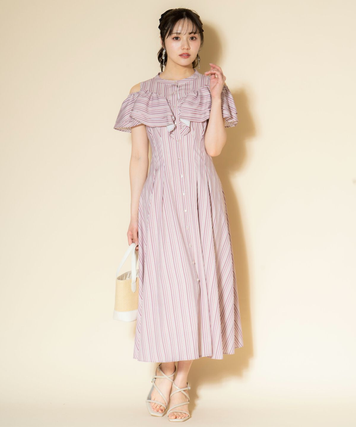 WILLSELECTION「マルチストライプフリルワンピース」|ワンピース|