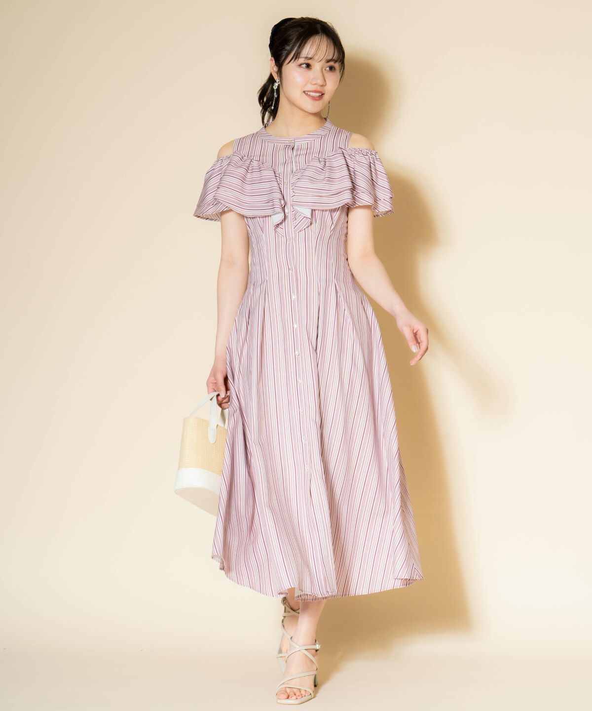 WILLSELECTION「マルチストライプフリルワンピース」|ワンピース|