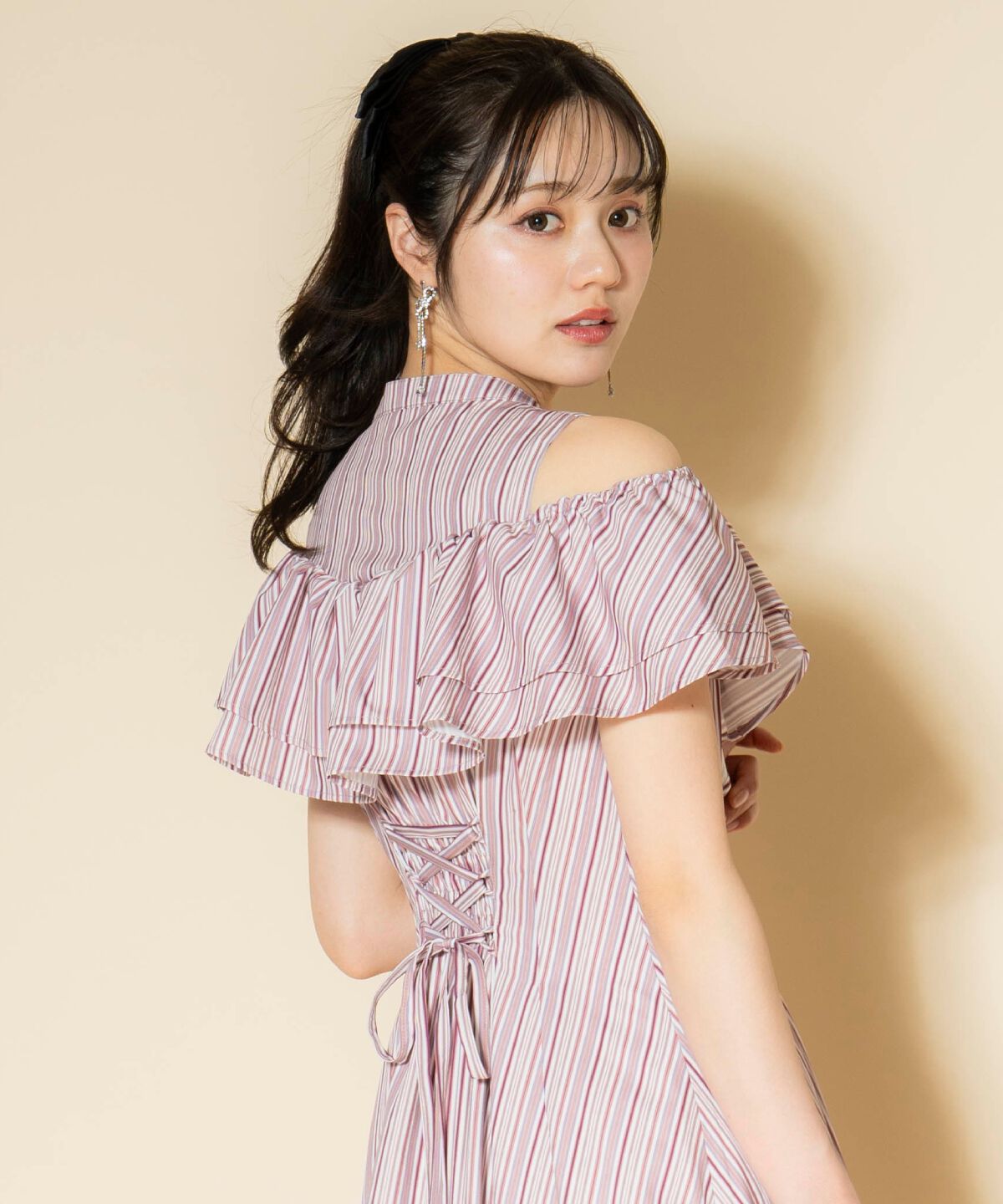 WILLSELECTION「マルチストライプフリルワンピース」|ワンピース|