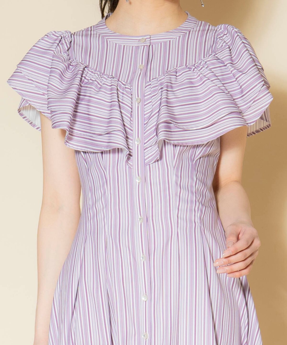 WILLSELECTION「マルチストライプフリルワンピース」|ワンピース|