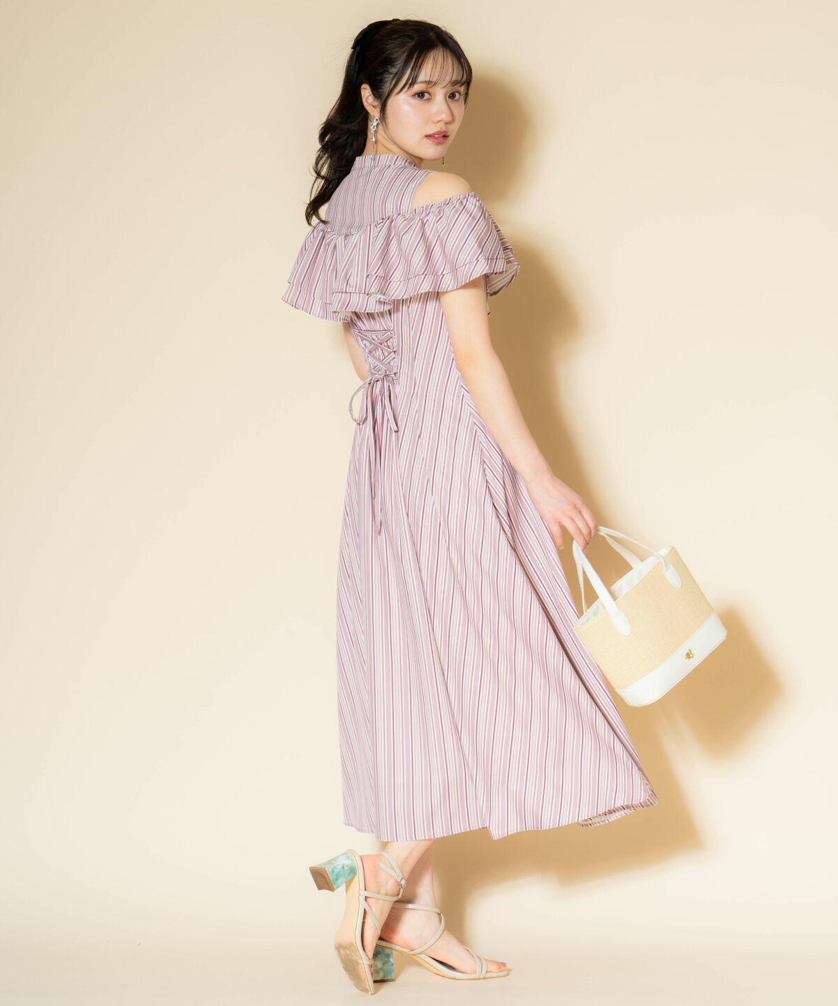 WILLSELECTION「マルチストライプフリルワンピース」|ワンピース|