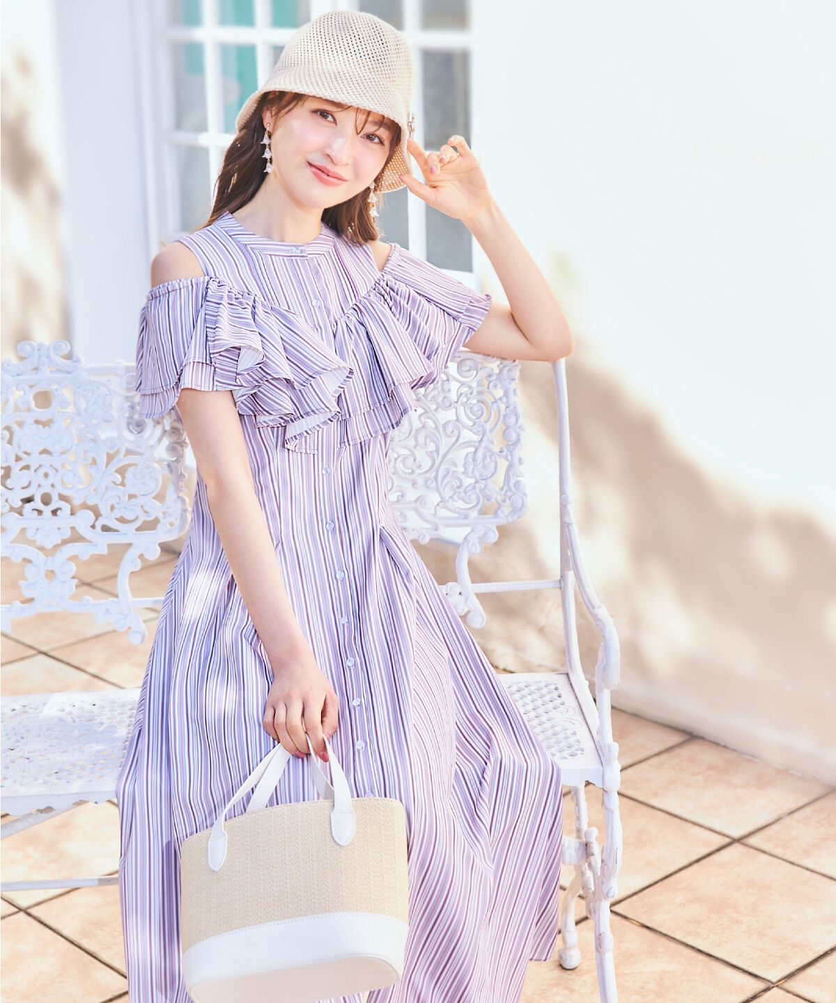 WILLSELECTION「マルチストライプフリルワンピース」|ワンピース|