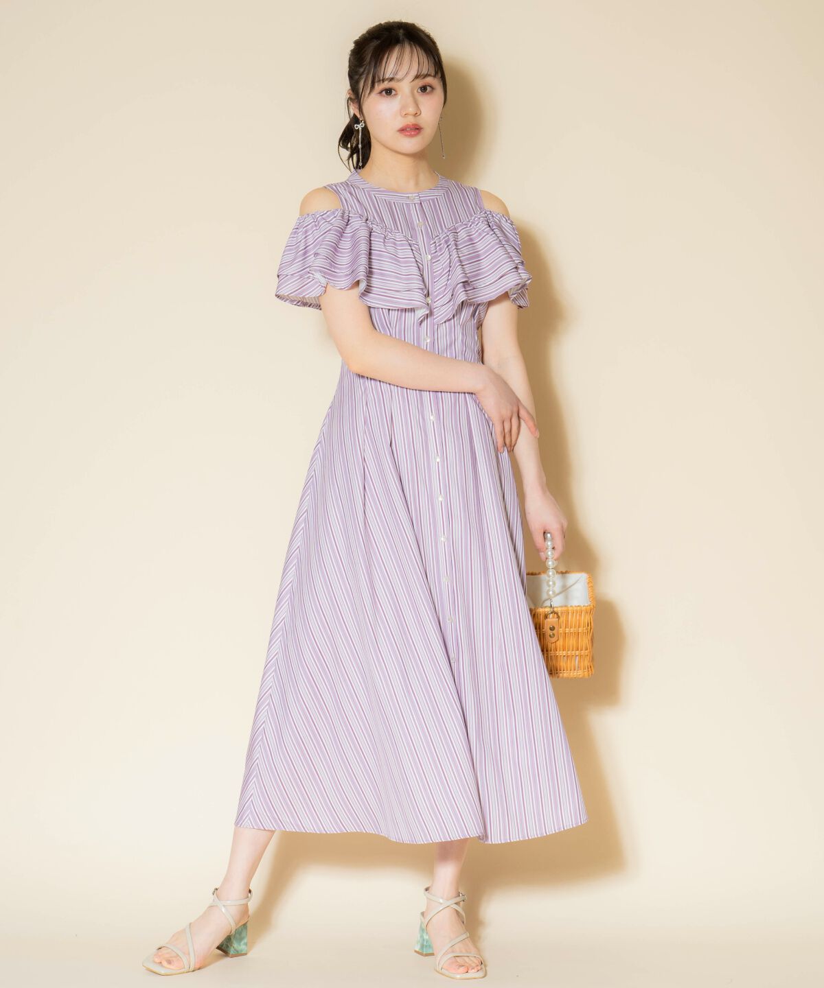 WILLSELECTION「マルチストライプフリルワンピース」|ワンピース|