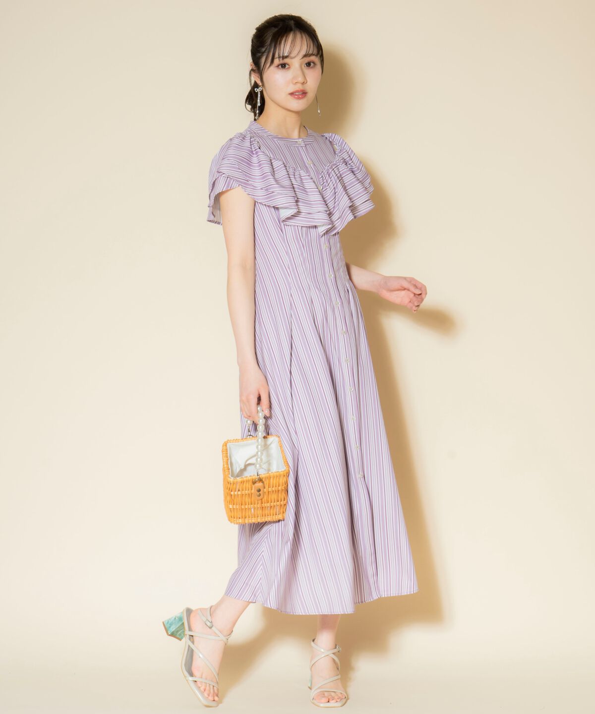 WILLSELECTION「マルチストライプフリルワンピース」|ワンピース|