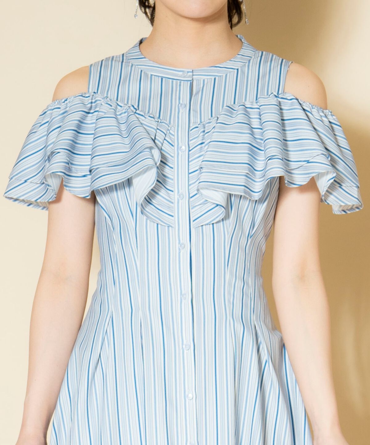 WILLSELECTION「マルチストライプフリルワンピース」|ワンピース|