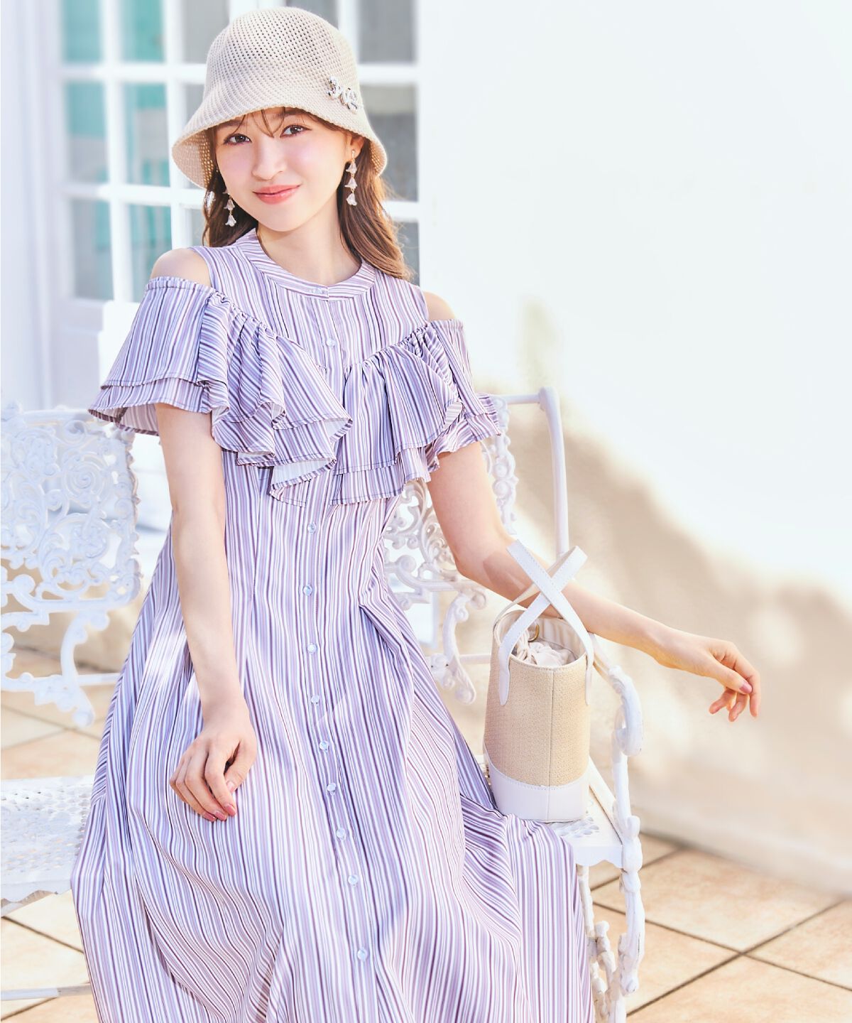 WILLSELECTION「マルチストライプフリルワンピース」|ワンピース|