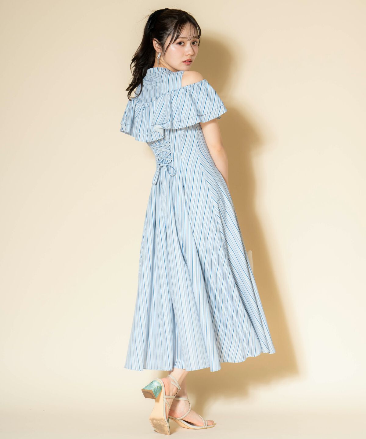 WILLSELECTION「マルチストライプフリルワンピース」|ワンピース|