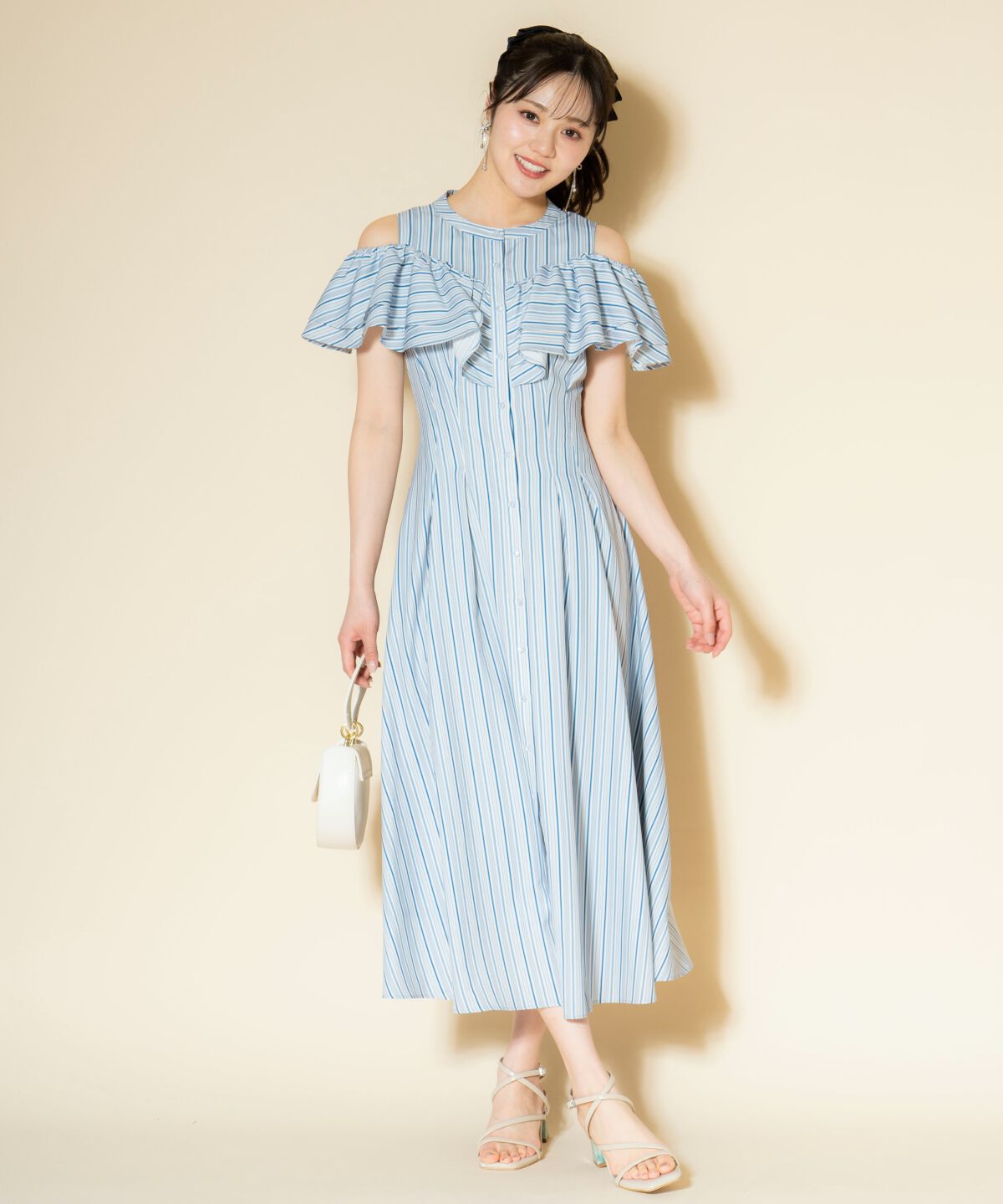 WILLSELECTION「マルチストライプフリルワンピース」|ワンピース|