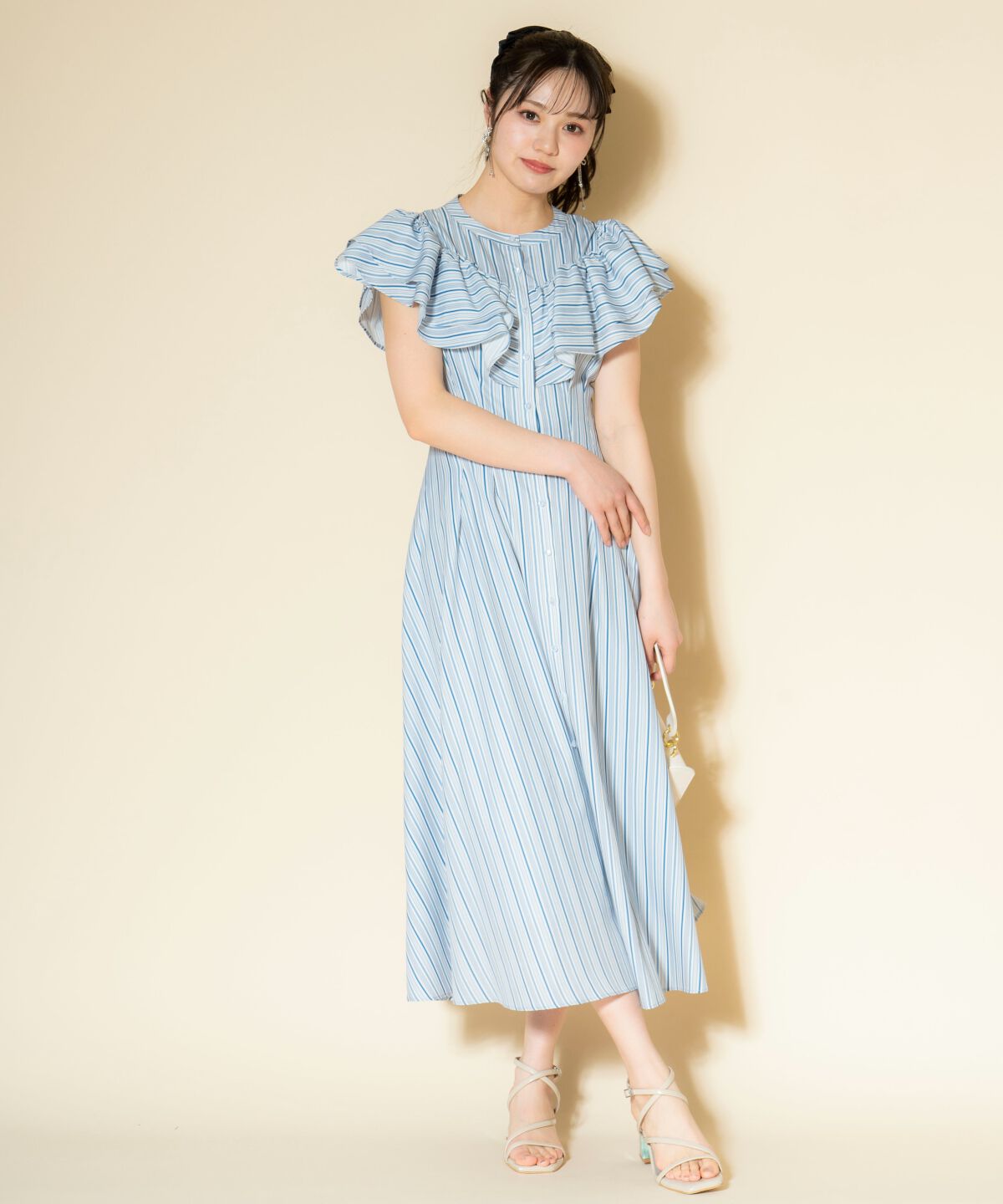 WILLSELECTION「マルチストライプフリルワンピース」|ワンピース|