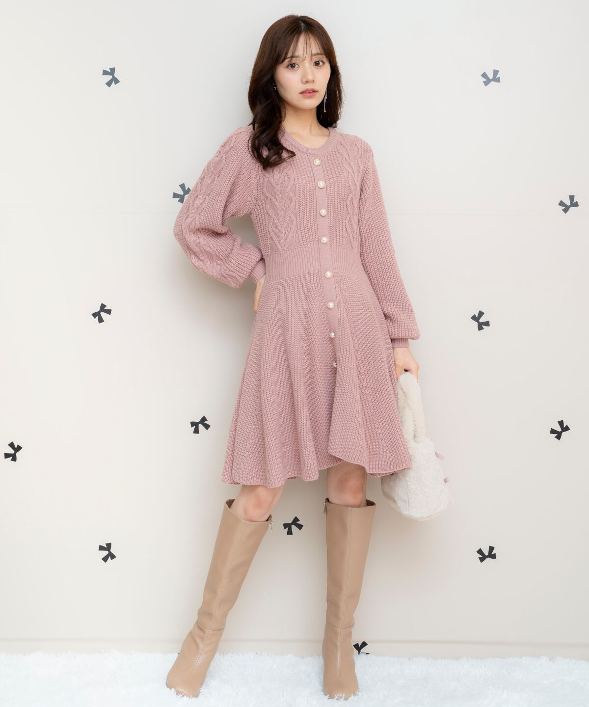 WILLSELECTION「ハートケーブルニットワンピース」|ワンピース|