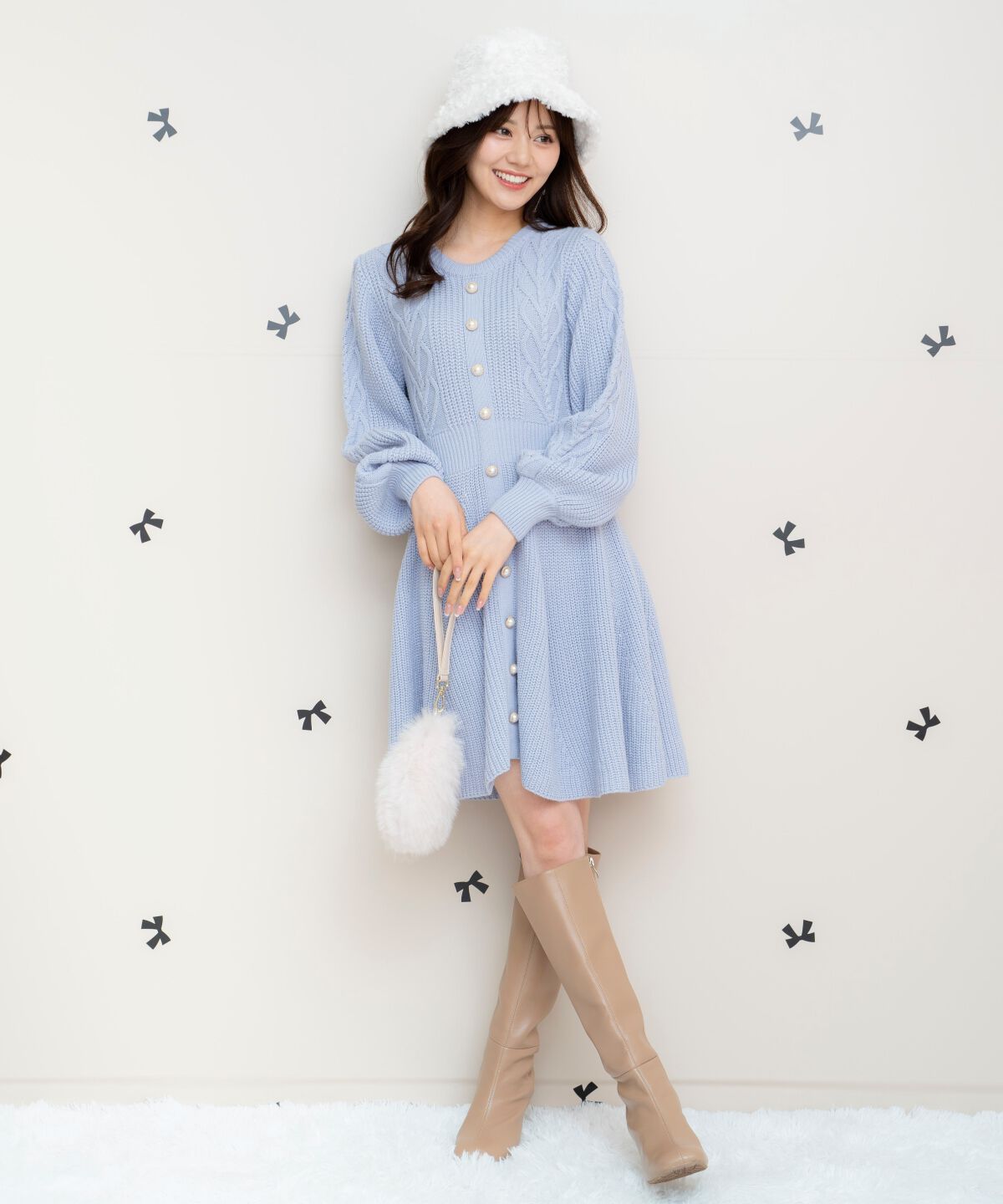 WILLSELECTION「ハートケーブルニットワンピース」|ワンピース|