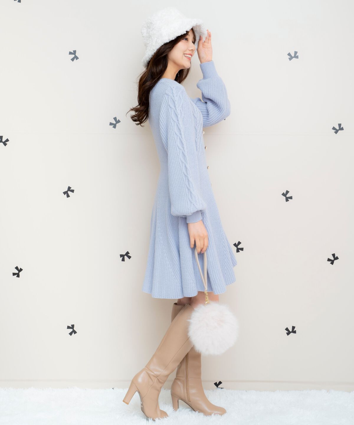 WILLSELECTION「ハートケーブルニットワンピース」|ワンピース|