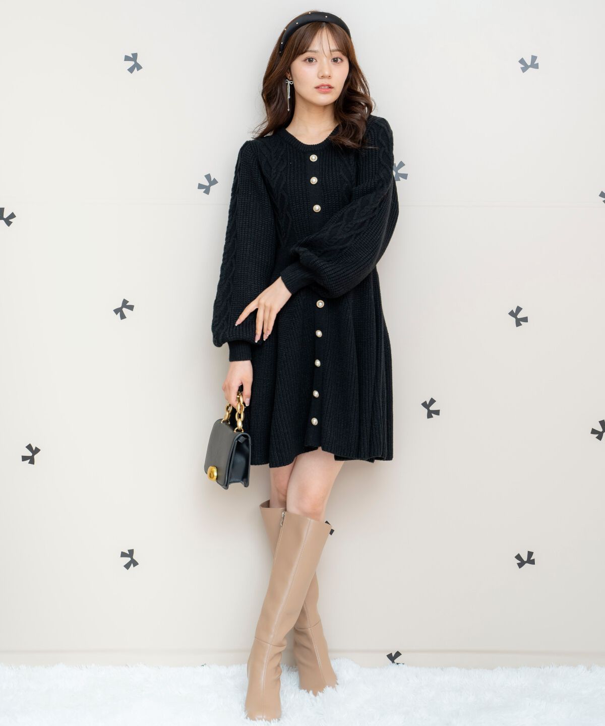 WILLSELECTION「ハートケーブルニットワンピース」|ワンピース|