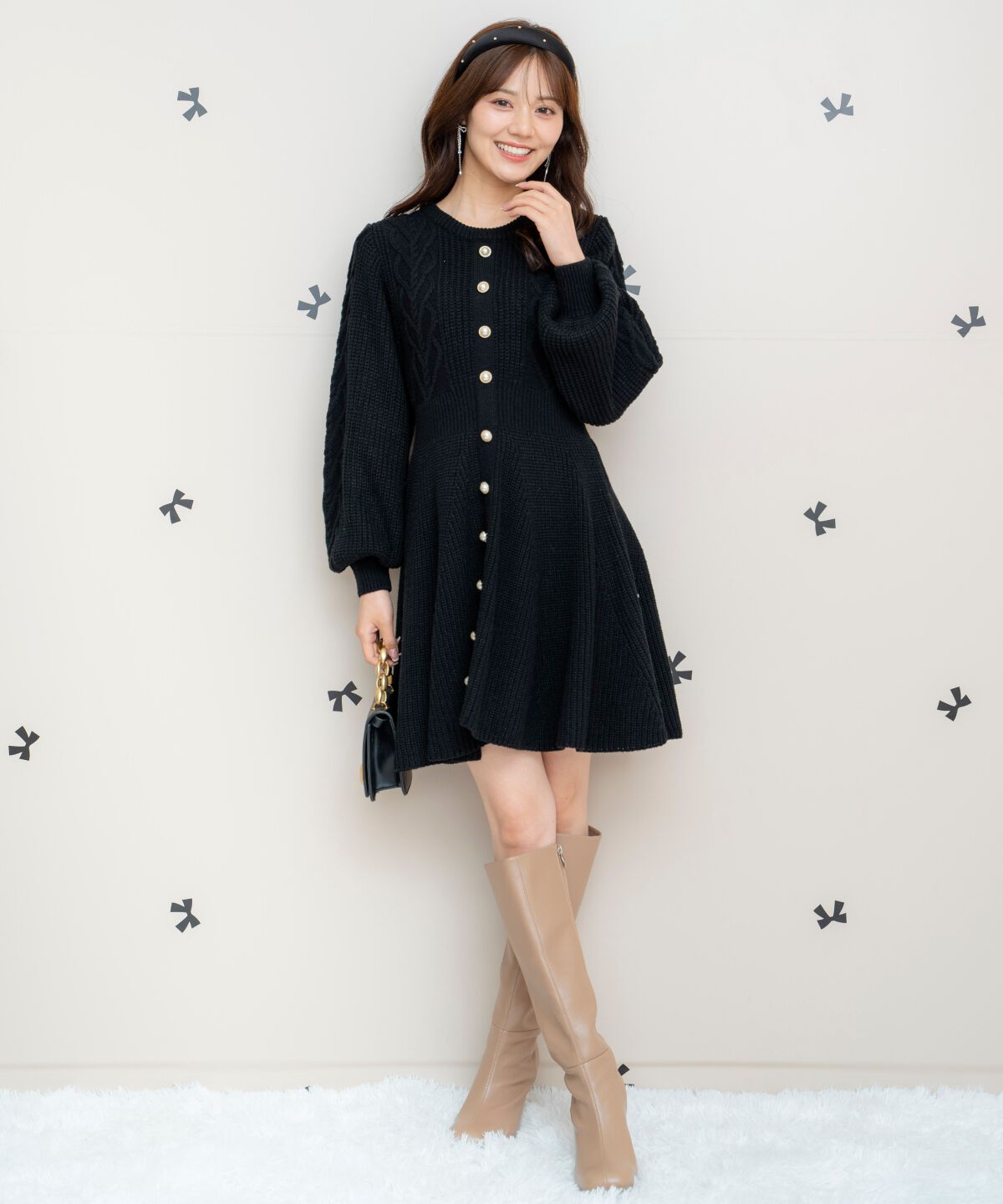 WILLSELECTION「ハートケーブルニットワンピース」|ワンピース|