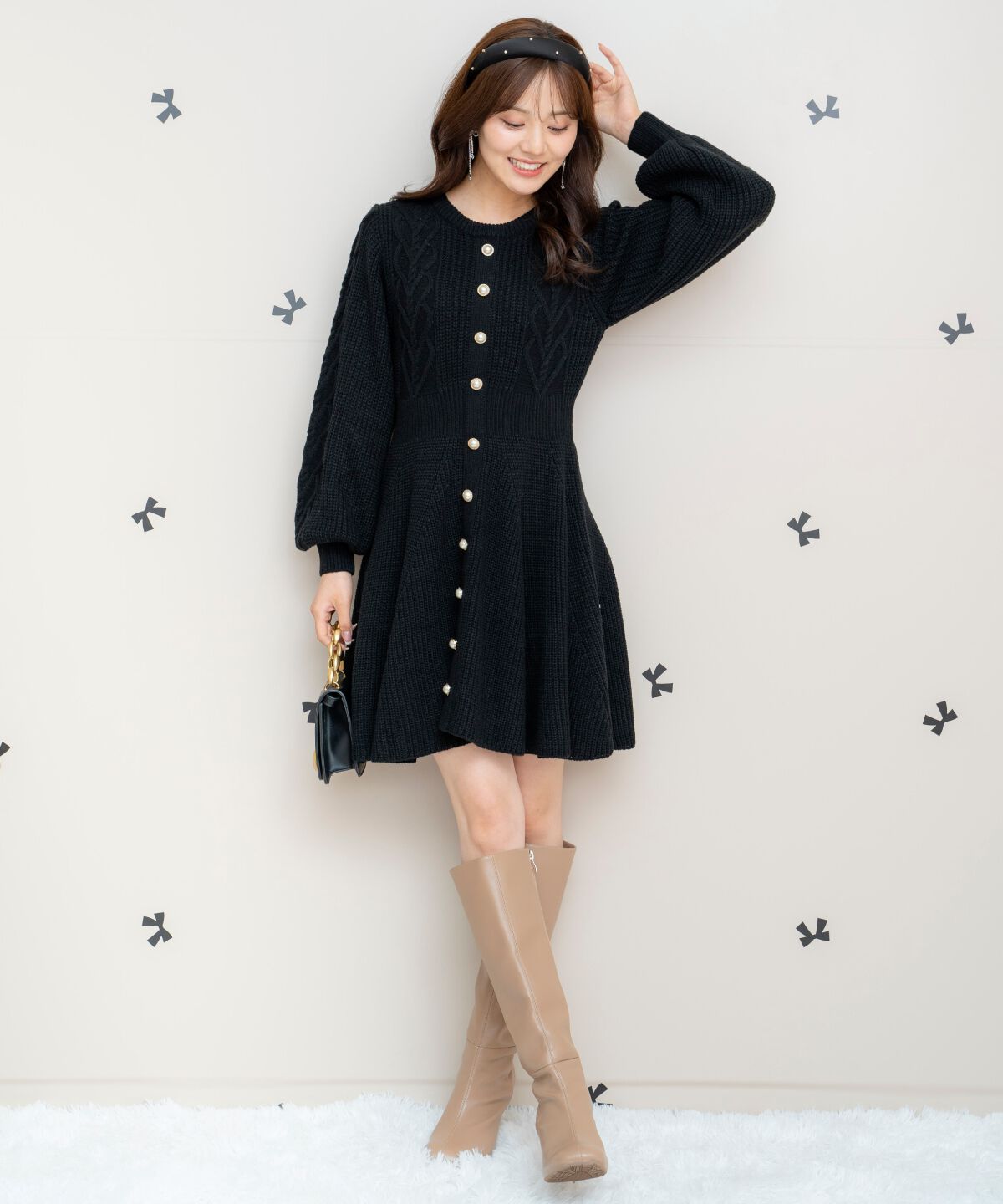 WILLSELECTION「ハートケーブルニットワンピース」|ワンピース|