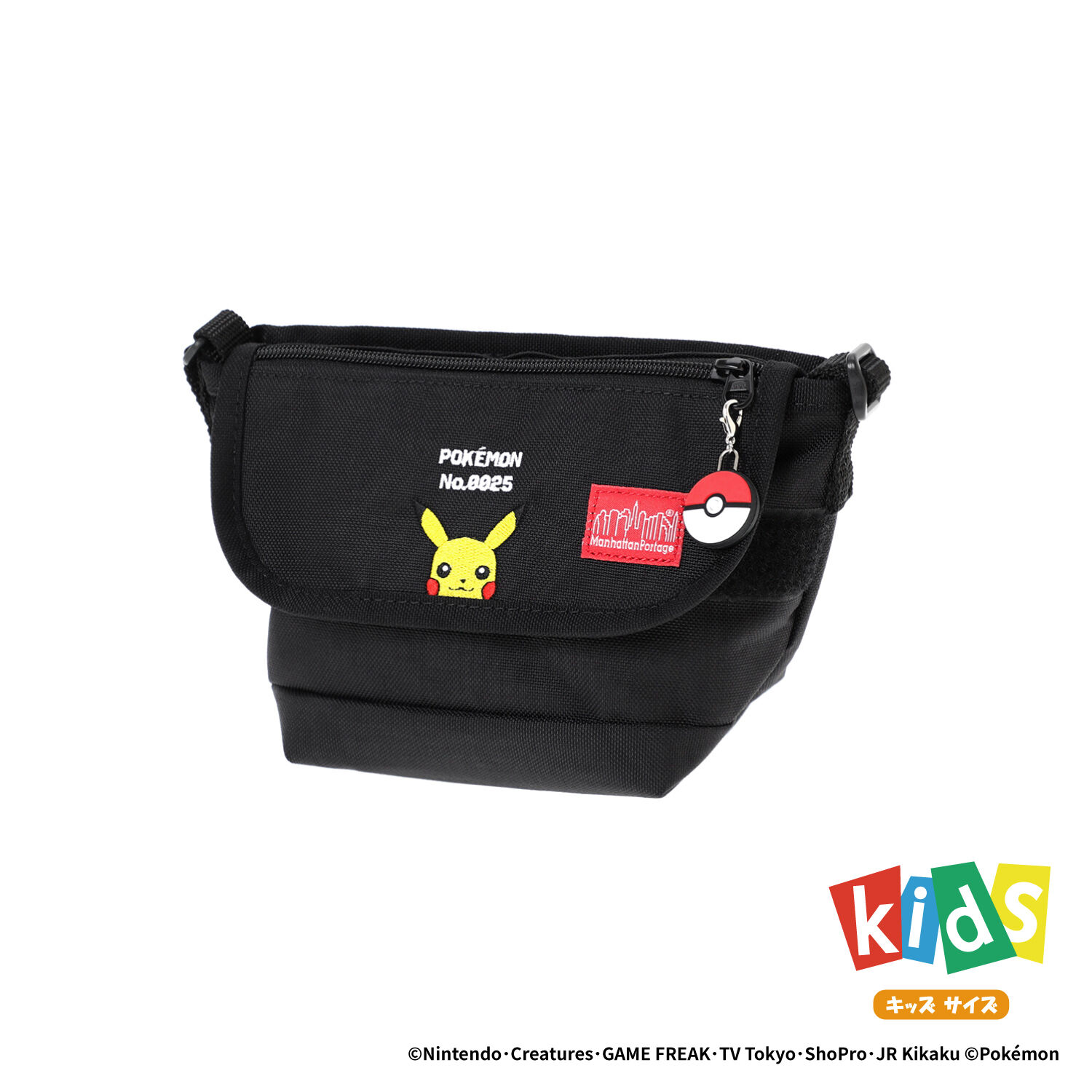 Manhattan Portage「Nylon Messenger Bag for Kids Pokemon Pikachu」|ショルダー・メッセンジャー|BLK