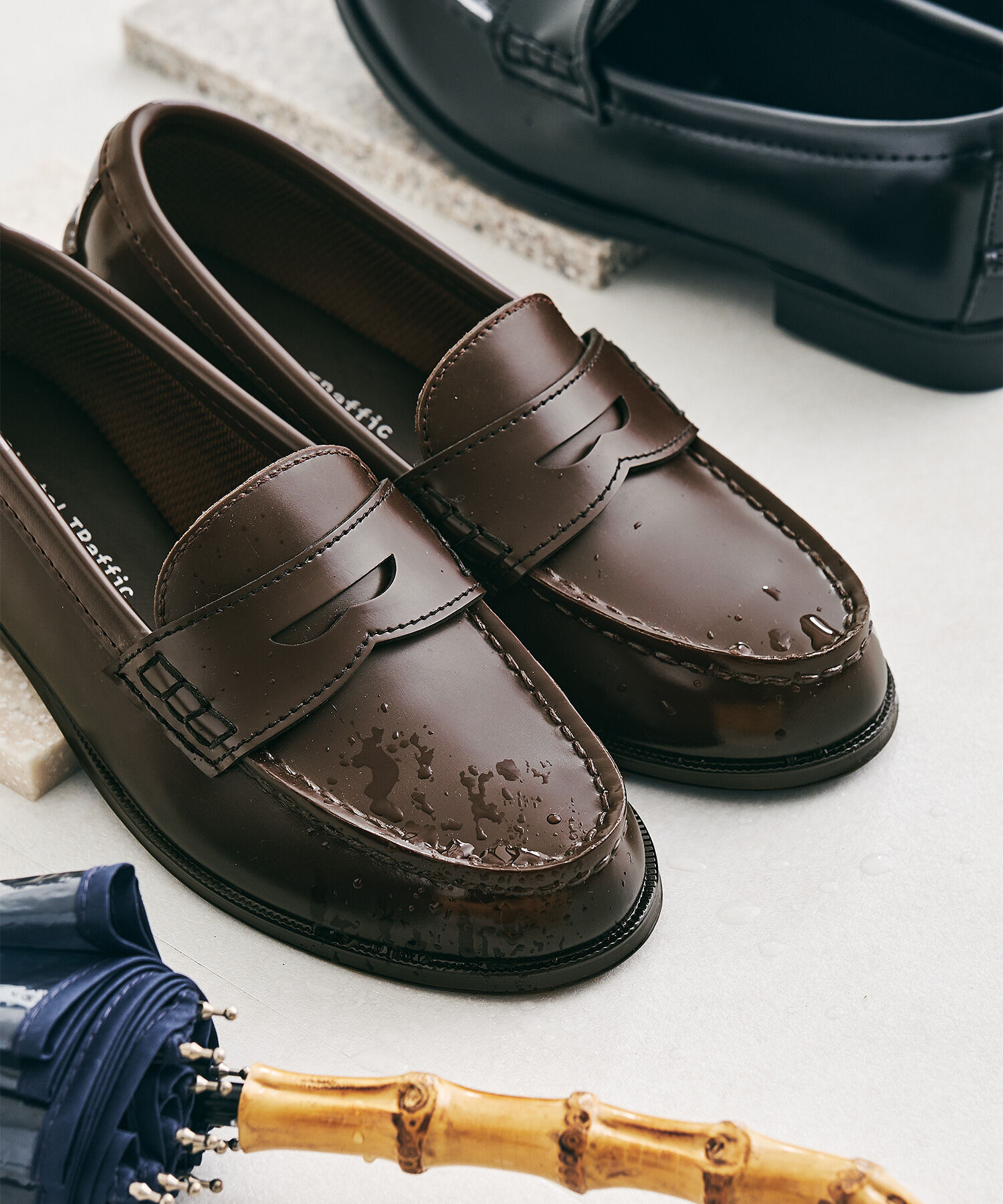 ORiental TRaffic「【防水】 レインローファー /R-1020 レインシューズ ローファー  晴雨兼用 通学 通勤」|パンプス|BROWN