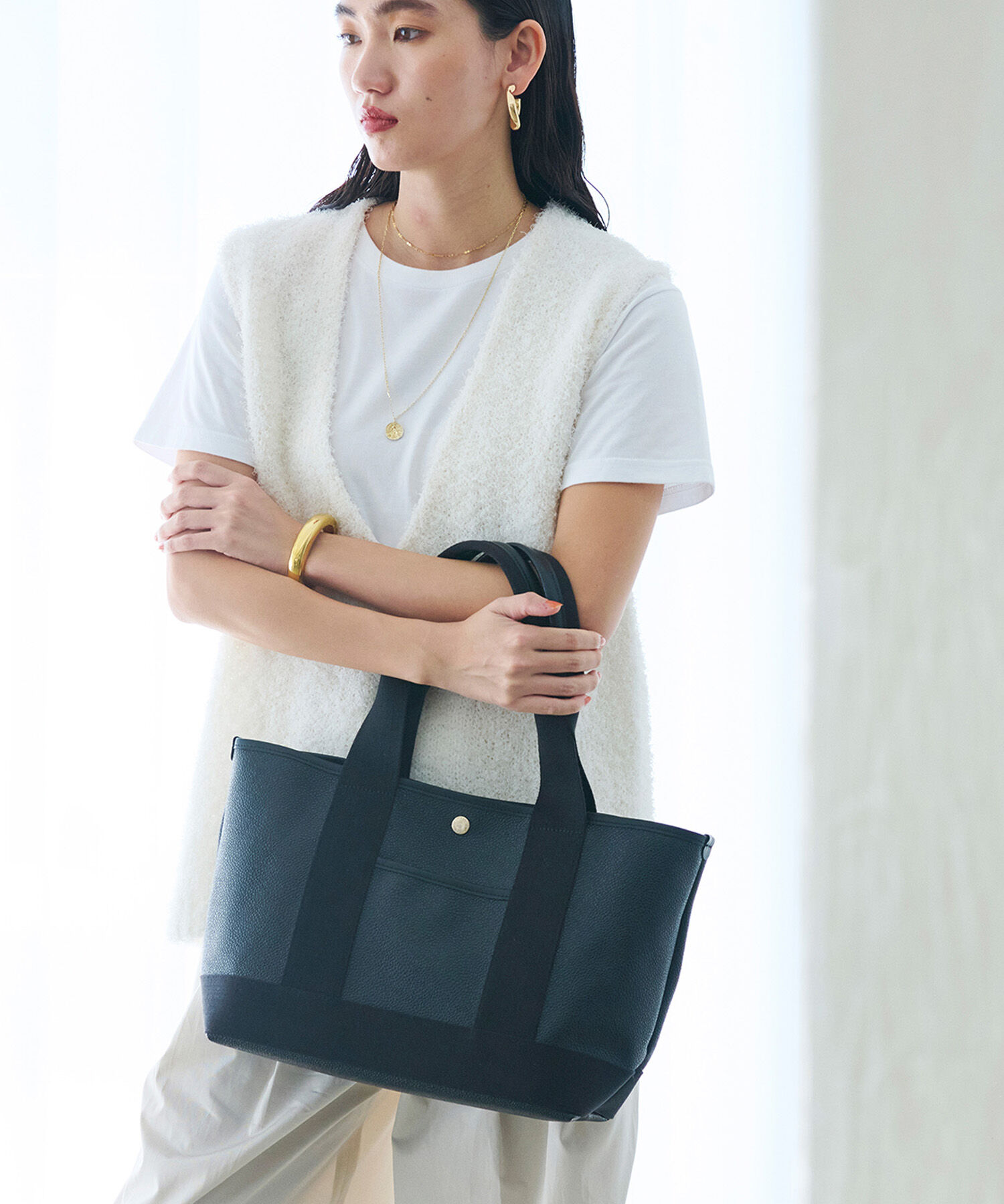 TOPKAPI BREATH「【Breath TOPKAPI】SCOTCH GRAIN スコッチグレイン A4 トートバッグ 」|トートバッグ|ブラック