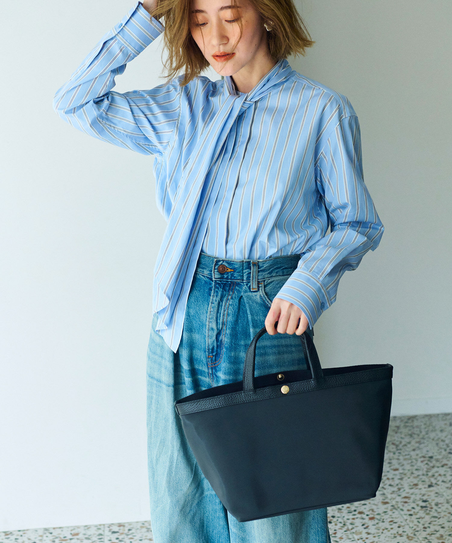 TOPKAPI BREATH「【Breath TOPKAPI】Bright ブライト スリーポケット B5 トートバッグ」|トートバッグ|ブラック