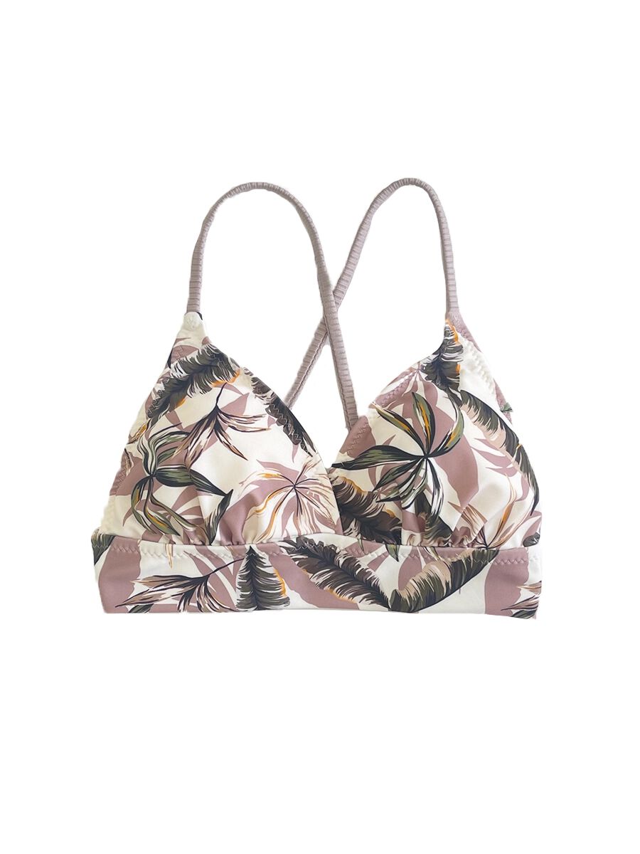 PEAK&PINE「ヴィンテージリーフ柄ショルダー三角ビキニ」|ビキニ|