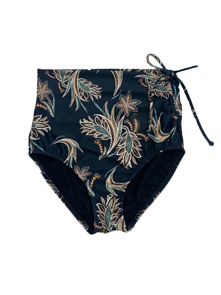 Riberce「【大人水着】オリエンタルフラワー柄ロングフレアバンドゥビキニ」|ビキニ|