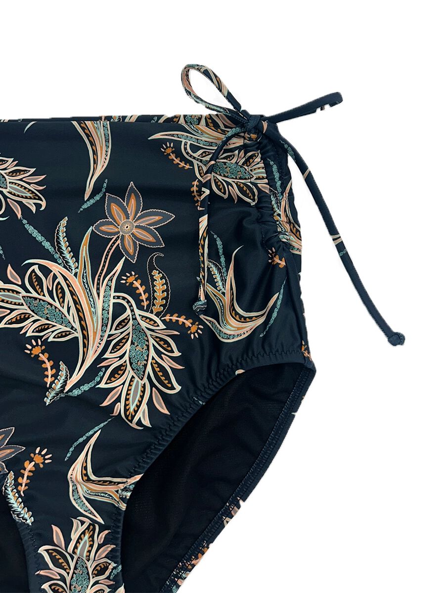 Riberce「【大人水着】オリエンタルフラワー柄ロングフレアバンドゥビキニ」|ビキニ|