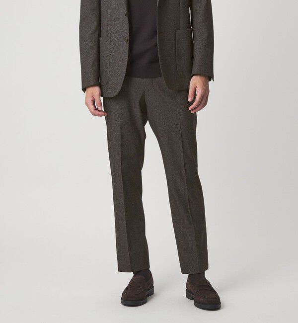 UNITED ARROWS green label relaxing「A+ ポリエステルツイード スタンダード イージー スラックス -ウォッシャブル・ストレッチ-」|スラックス|MD.BROWN