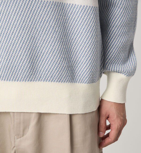 UNITED ARROWS green label relaxing「カラー ブロック ジャカード クルーネック ニット」|ニット・セーター|