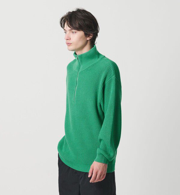 MONKEY TIME「バルキー アゼ ハーフジップ ニット」|ニット・セーター|