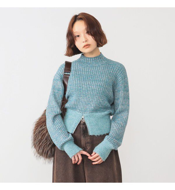 Ray BEAMS 「メランジ リブ ハイネック ニット」|ニット・セーター|