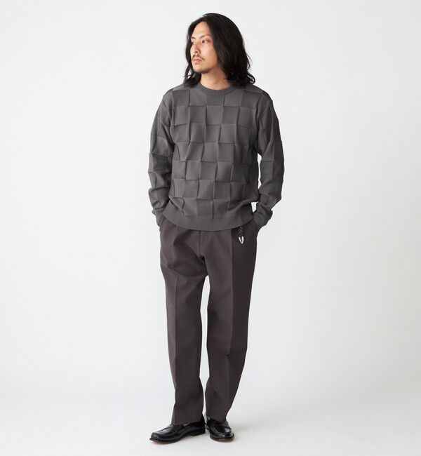 SHIPS「SHIPS:〈手洗い可能〉Amossa(R) シャンティ ブロック リンクス編み 長袖 ニット」|ニット・セーター|