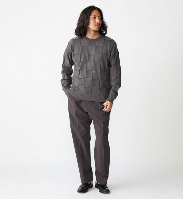 SHIPS「SHIPS:〈手洗い可能〉Amossa(R) シャンティ ブロック リンクス編み 長袖 ニット」|ニット・セーター|