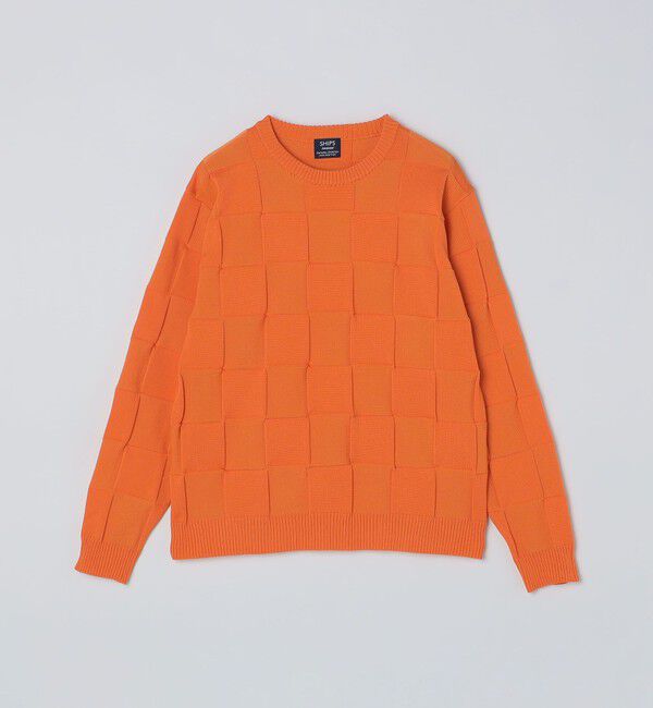 SHIPS「SHIPS:〈手洗い可能〉Amossa(R) シャンティ ブロック リンクス編み 長袖 ニット」|ニット・セーター|