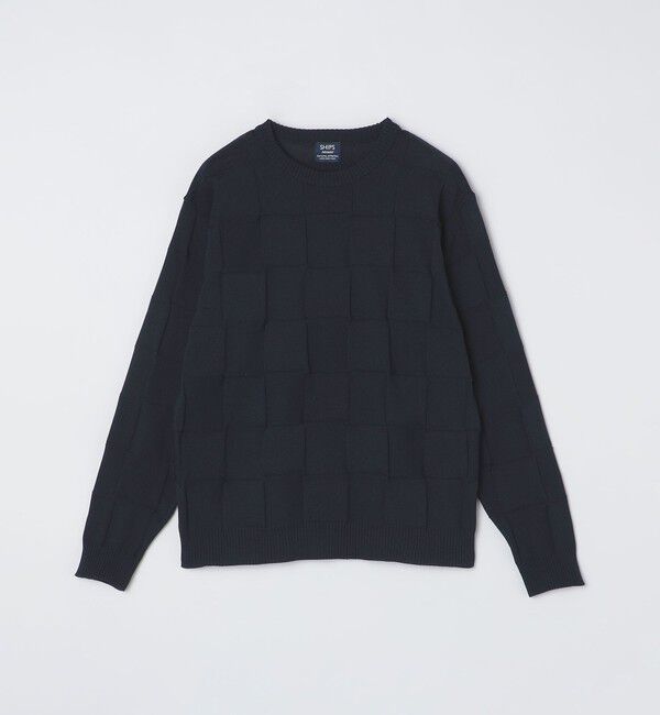 SHIPS「SHIPS:〈手洗い可能〉Amossa(R) シャンティ ブロック リンクス編み 長袖 ニット」|ニット・セーター|